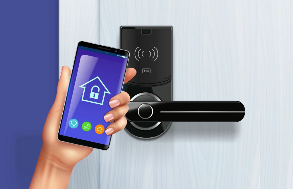 Smart lock with a smartphone app for keyless door access, highlighting security and convenience| Smart lock Reviewed