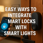 Smart lock and smart light integration in a modern home