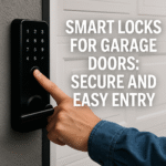 Modern smart lock on garage door