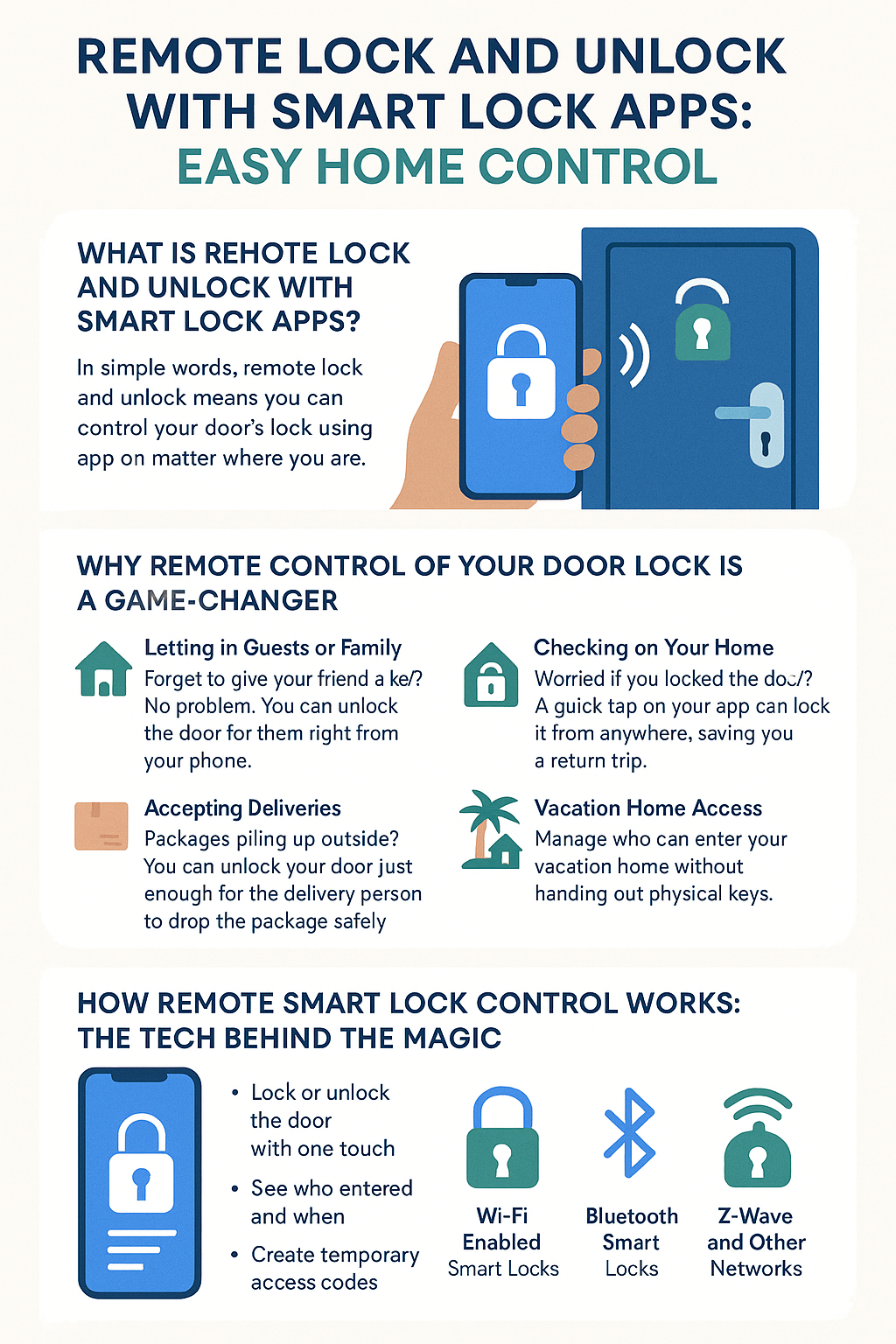  Remote lock and unlock with smart lock apps