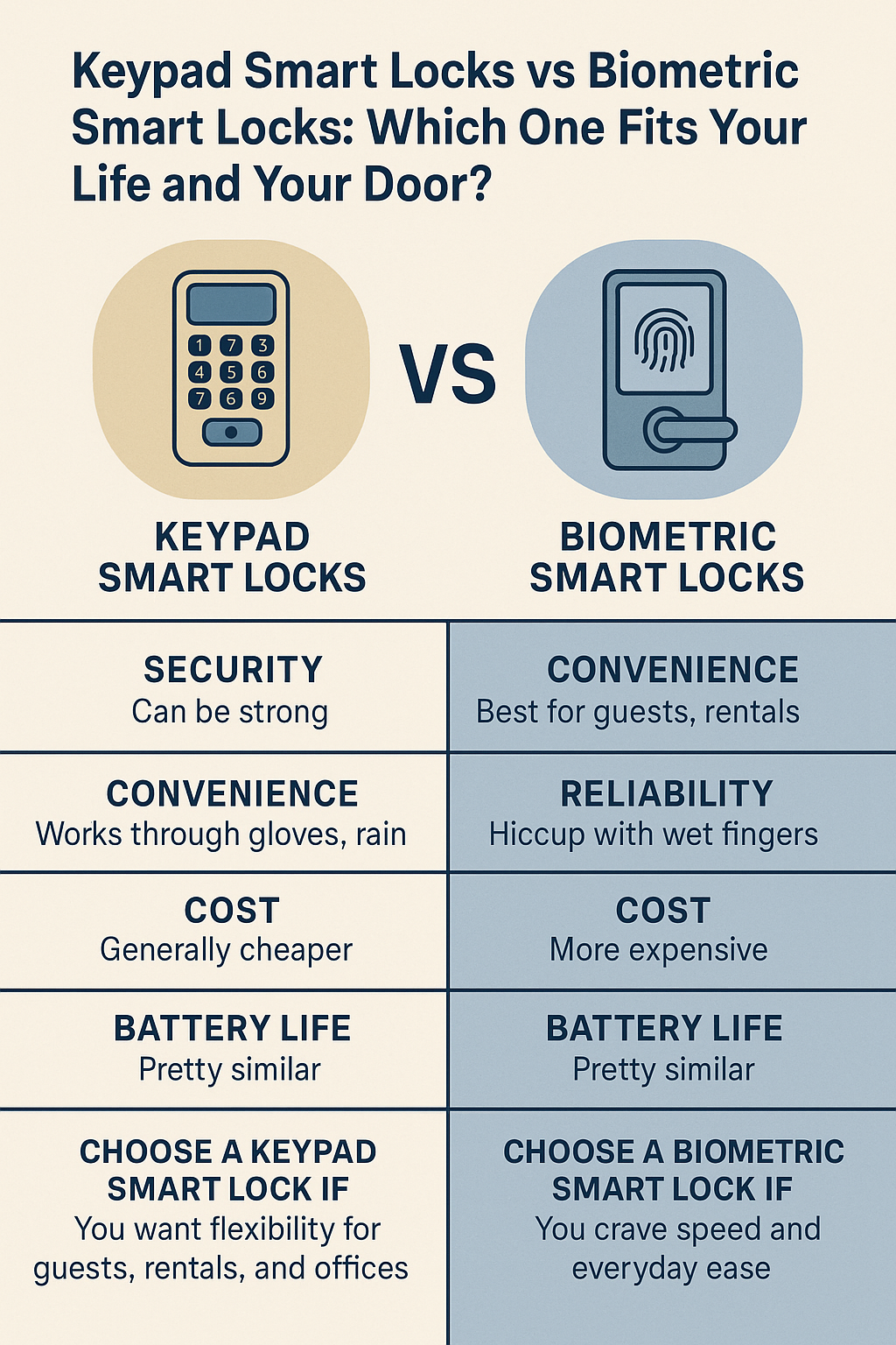 Keypad Smart Locks vs Biometric Smart Locks
