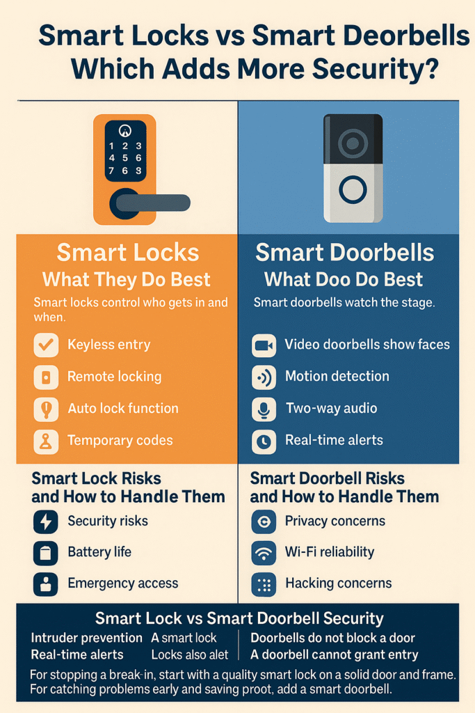 smart lock vs smart doorbell security