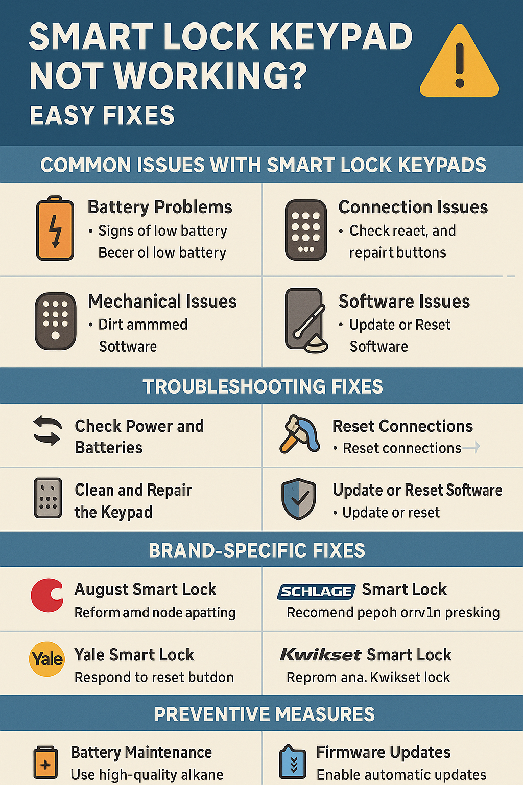 smart lock keypad not working