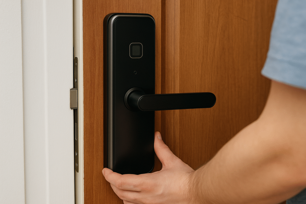 Setting up biometric authentication for smart locks