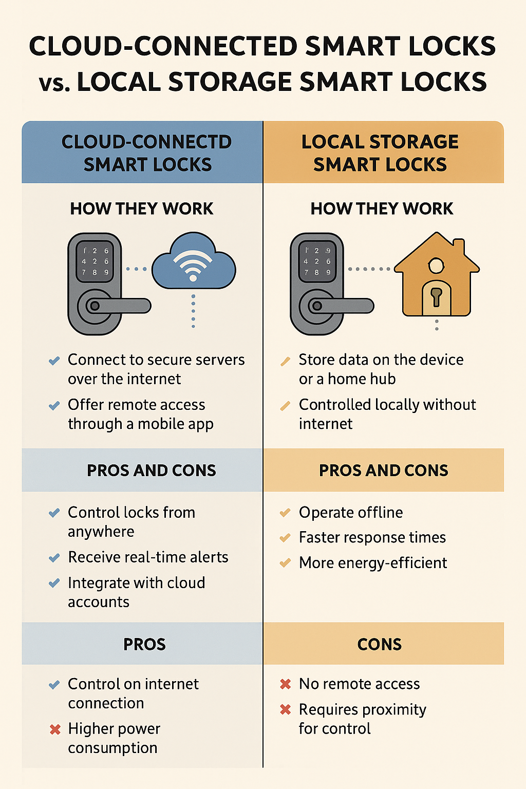 Cloud-Connected Smart Locks vs Local Storage