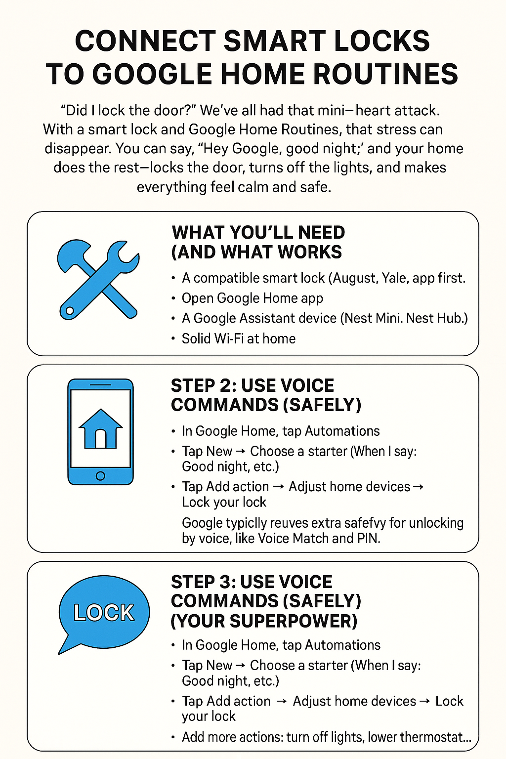 Google Home Smart Lock Integration