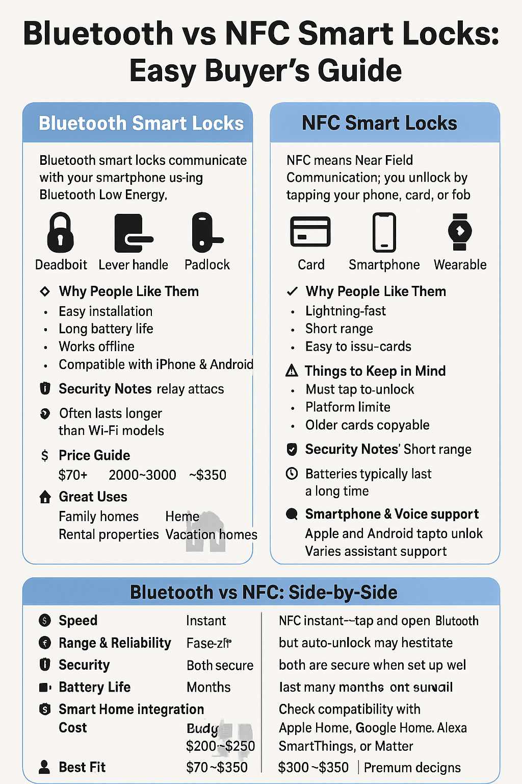 Bluetooth Smart Locks vs NFC Smart Locks