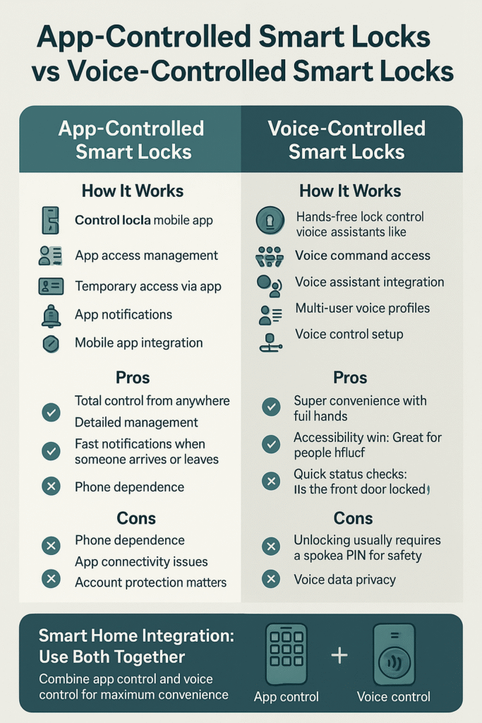 app-controlled smart locks vs voice-controlled smart locks